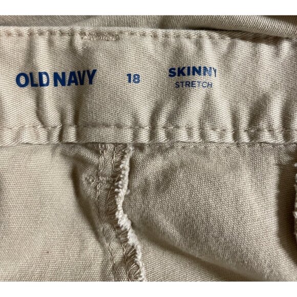 Old Navy Skinny Stretch Uniform Pants Chino Rolled Oats Khaki Womens Size 18 - Picture 5 of 8